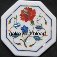 Indian marble inlay tile oct  5" TP-505